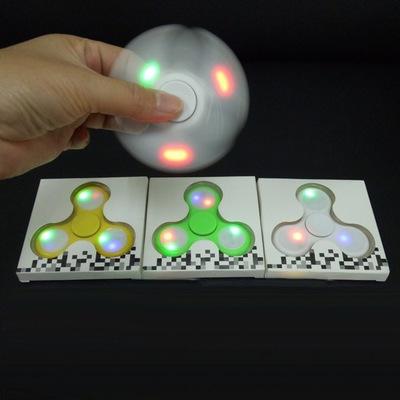 10PCS/LOT Funny LED Light Hand Finger Spinner Fidget Plastic EDC Hand Spinner For Autism and ADHD Relief Focus Anxiety Stress Gift Toys