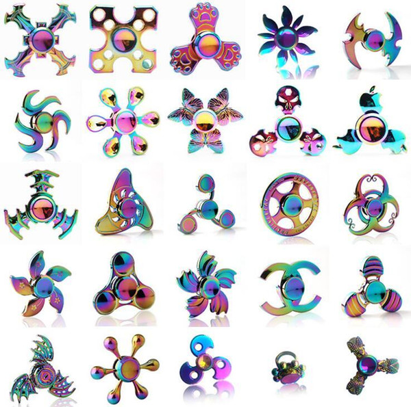 2017 new 120 types Fidget spinner toys Tri-Fidget Metal Colorful EDC Gyro Superhero Dragon Rainbow hand spinners finger toy