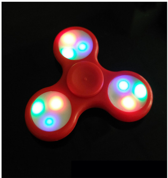 2017 New Creative LED Light Fidget Spinner Finger Plastic EDC Hand Spinner For Autism and ADHD Relief Focus Anxiety Stress Wheel Toys Gift