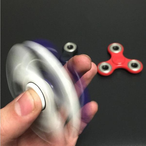 Tri-Spinner Black White Fidgets Toy Plastic 3D Printing EDC Sensory Fidget Spinner For Autism ADHD Kids Adult Anti Stress Toys