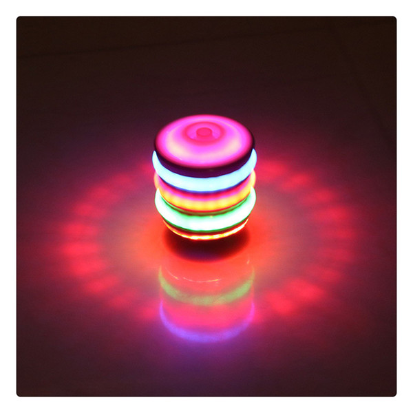 Children LED Wood-Like Peg-top Hand Spinner Plastic Flash Gyro Toy Gift for Kids Light-up Music Strange