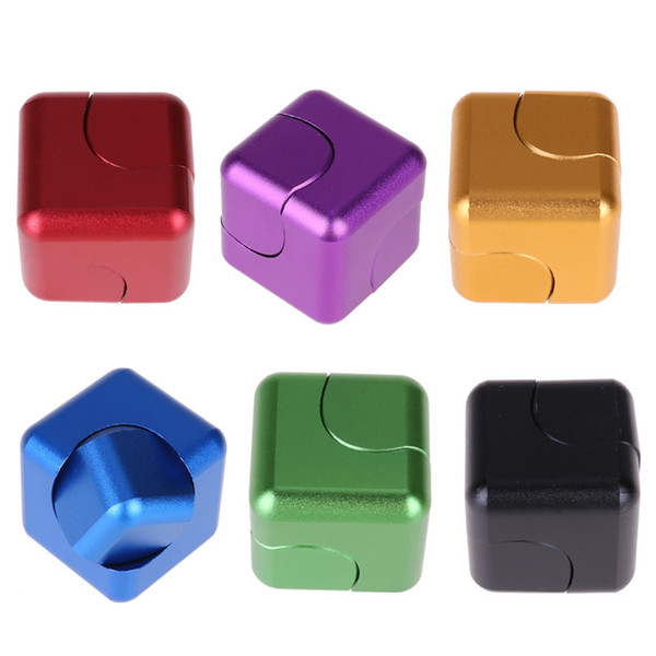 Cube Gyro Whirlwind Square Cube Fingertip Cube Fidget Spinner Alloy Decompression Toys Hand Spinner Matte and Gloss model