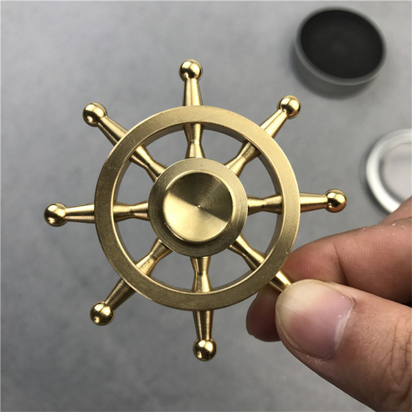 100pcs Rudder Metal Fidget Spinner Machined Brass Spinner EDS Anti-stress 3min Spinning Metal Spinners Fidget Spinner Decompression Novelty