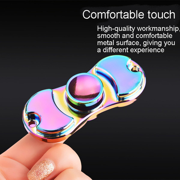 Hand Spinner New Colorful Fingertip Gyro Decompression Adult Toy Alloy Finger Tip Rotation Between Colorful Spiral Handspinner MF010