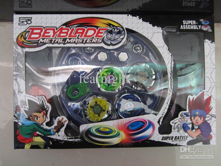 Free shipping 1piece Beyblade set spin top toy double laucher and beyblade arena