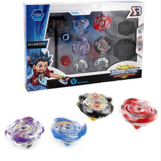 4pcs/set Beyblade Metal Plastic Fusion 4D Spinning Rapidity Beyblades Spin Top Toy Set Kids Christmas Gift Toys