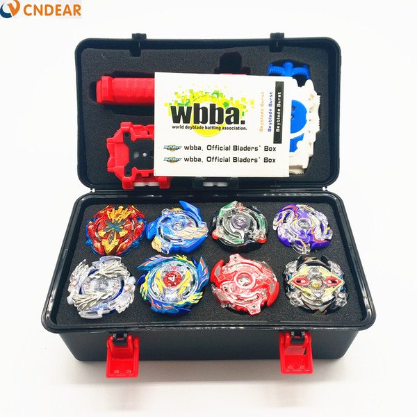 New Hot 8PCS Beyblade Burst Toupie Beyblades Metal Fusion Black Beyblades Set Box Bey Blade Launcher Beyblade Toys for Childn Bayblade