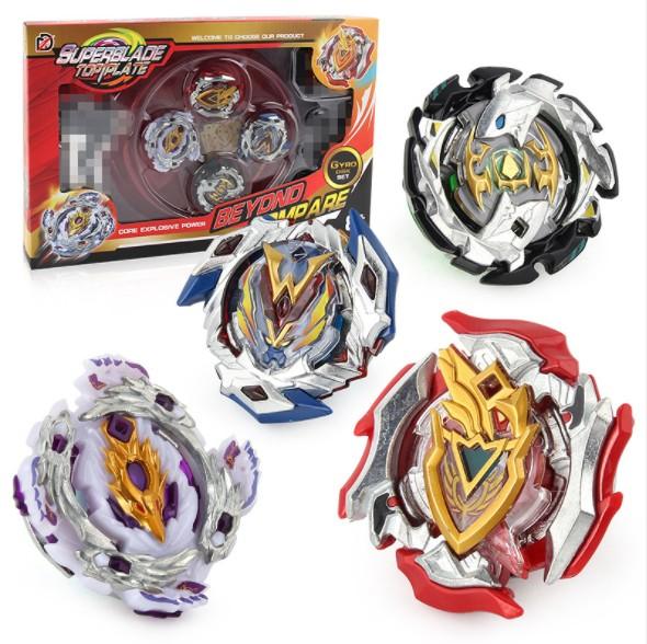 4pcs/set Spin Tops Arena Toys XD168-9 Metal Fight Bey Metal 4D Fusion With Launcher Handle Stage Spinning Top For Kids