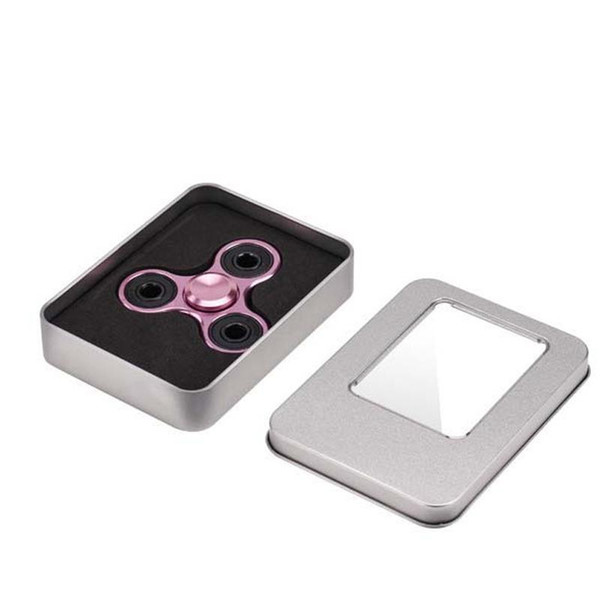 Hot 50pcs/lot New 3 leaves metal fidget Spinner Fingertip Gyro fidget Spinner Decompression Anxiety Aluminum alloy Toys With Tin box DHL