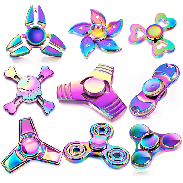 colorful fingertips gyro 2017 EDC Fidget Spinner toy finger spinner toy Hand tri spinner HandSpinner EDC Toy For Decompression Anxiety Toys