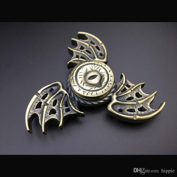 New Retro Gyro Fidget Spinners Triangle Metal Finger Toys Pcc Team Hand Spinner With Three Wings Design Spinning Top