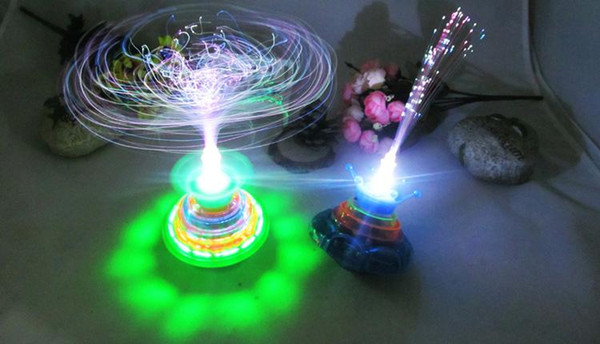 2014 New Hot night market stall selling children's toys wholesale luminous crown fiber optic gyro flash music