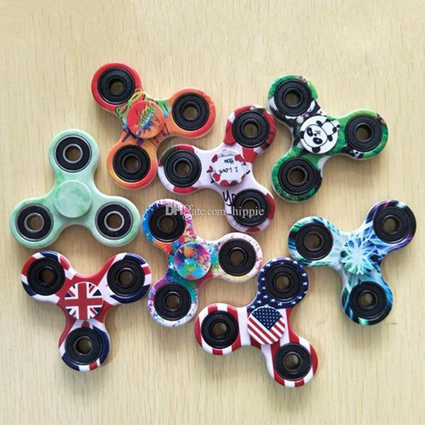 Latest top quality painting camouflage Hand Spinner Triangle Finger Gyro Finger Toy Decompression Creative EDC Toy Finger Spiral