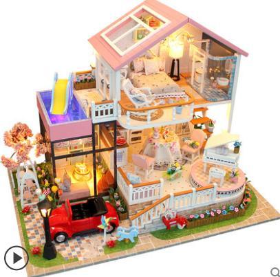 This toy is made by hand.You can give your girlfriend a gift, and you can spell this house together,you will very happy.