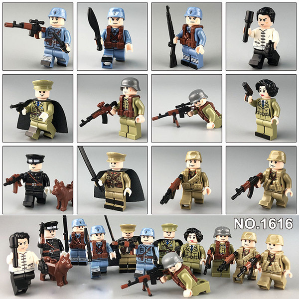 Regimental Special Police City Doll Military Cartoon Boy Bullet-proof Clothing Belt Military Kids Building Blocks Humanoid Toys