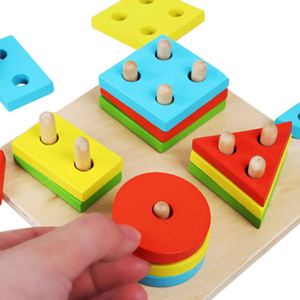 NEW Educational Wooden Geometric Sorting Board Blocks Montessori Kids Baby Educational Toys Building Blocks High Quality