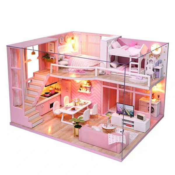 Children's toys little girl student princess birthday present 7-12 years old house handmade doll house.Model house