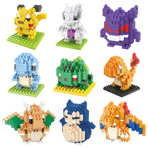 Wholesale-New Cartoon Building Blocks Pikachu Blocks Plastic Assemblies Children Toys Christmas Building Blocks Toy Blocks A0534