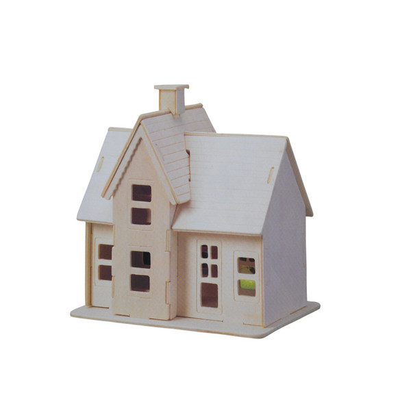 Hot sale DIY puzzle hand-assembled 3D simulation wooden pastoral windmill model factory wholesale