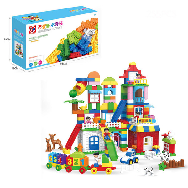 255pcs Big Building Blocks Educational Cultivate imagination and creativity toys kids Child Gift Compatible with Legoed Duploe