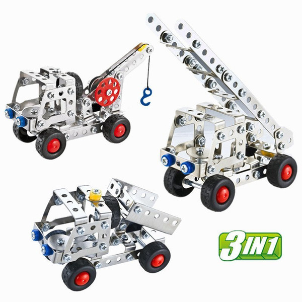 3in 1Mobile Machinery Shop Series Intelligent Construction Set toys for Boys 3D Steel Model Kit Model Building Educational Toys