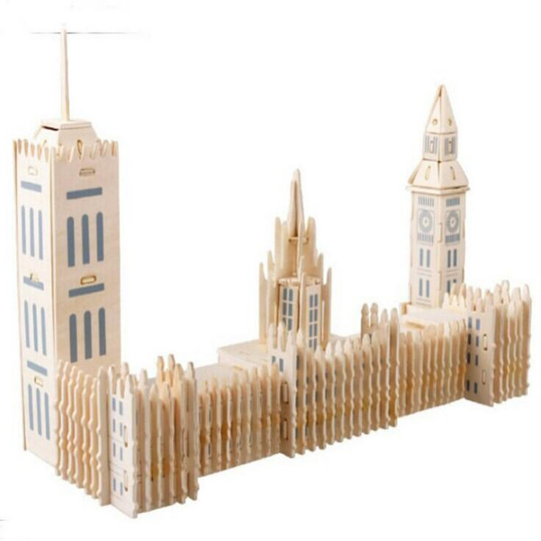 Hot sale DIY puzzle hand-assembled 3D simulation wooden British Big Ben model toy Factory wholesale