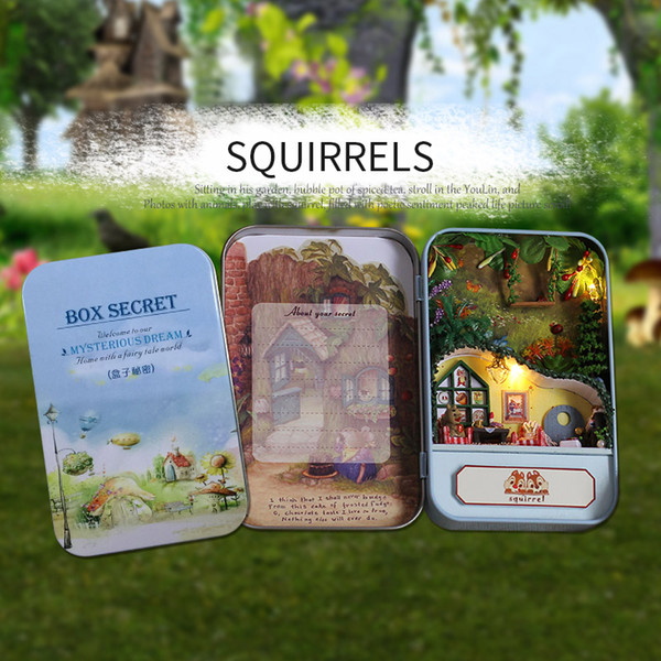 The squirrel paradise secret boxes assembled wooden house model gift diy hut creative holiday gifts for children