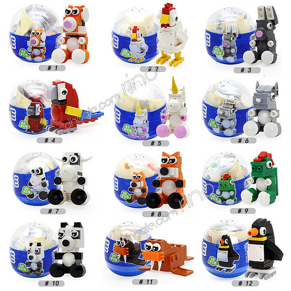 Building blocks Kids Animals Surprise Twist Eggs Toys Unicorn Dinosaur Panda 12 Styles Bricks Toys Christmas party Gifts Supplier