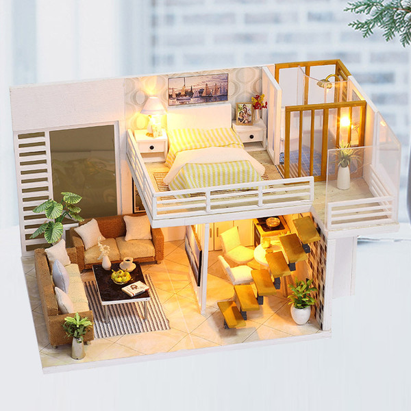 DIY Simple Wooden Model Doll House Manual Creative Puzzle Assemble Architecture Lover Gift Popular Small Exquisite Hot Sale 46zq I1