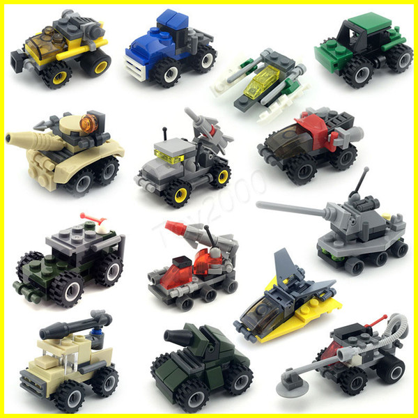 Block model car Open smart mini enlightenment puzzle small particle plastic assembly small building blocks kindergarten kids toys gift lepin