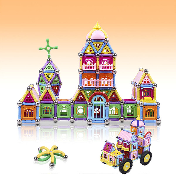 Magnetic building block 438PCS kids educational puzzle toys children palace construction building christmas gifts Non-Toxic BPA Free toys