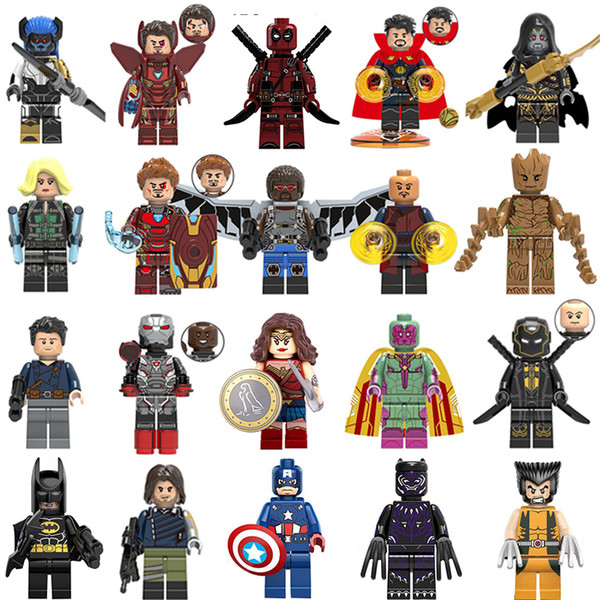 NEW Super Heroes Mini Figures Marvel Avengers Infinity War Iron Man Thanos Thor Black Panther Falcon Gamora Hulk Building Blocks toy