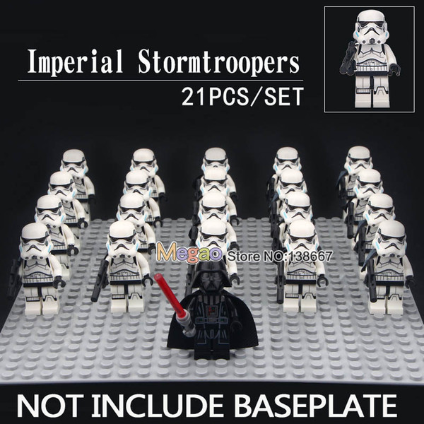 21PCS/LOT Legoings Imperial Stormtrooper Army Military Clone Trooper Building Blocks Figures Action Bricks Kids Toys