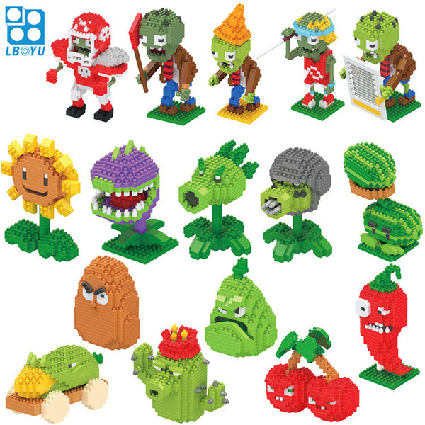 Micro Block Diamond Bricks 16 Style Games Plants VS Zombies Series Model Building Blocks Puzzle For Children's Toy Birthday Present