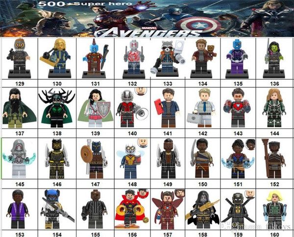 Wholsale Super hero Mini Figures Marvel Avengers DC Justice League Wonder woman Deadpool Batman Thor Loki building blocks kids gifts