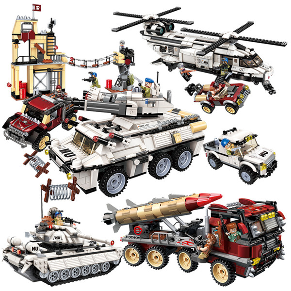 Military Series Building Blocks UN Special Forces Soldiers Bricks Figures Tank Weapons Armed SWAT Toys Compatible Legoing Blocks