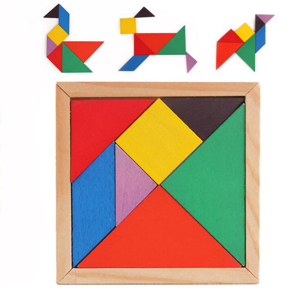 Mini Tangram Wooden Toys Children Kids Educational Tangram Shape Wooden Puzzle Toy Brand FT Blocks DHL Free