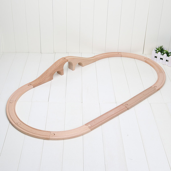 12pcs/set Beech wood Tomas and Friends railway train Track set Wooden slot toys for baby free shipping