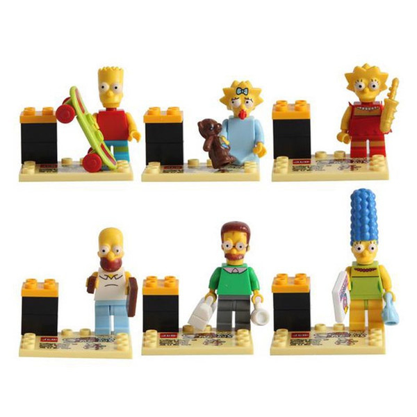 Simpsons-La película,Los Building Block Simpsons Block Puzzle 5*4.5*3CM Toys Mini Figures Homer Marge Bart Lisa Maggie Bricks Cartoon Movie