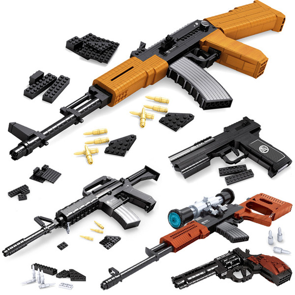 Ausini Building Blocks Gun Series, Legocompatible Technic Building Bricks Gun Model Toys for Kids, Airsoft Air Guns Series 1 (NO BOX)