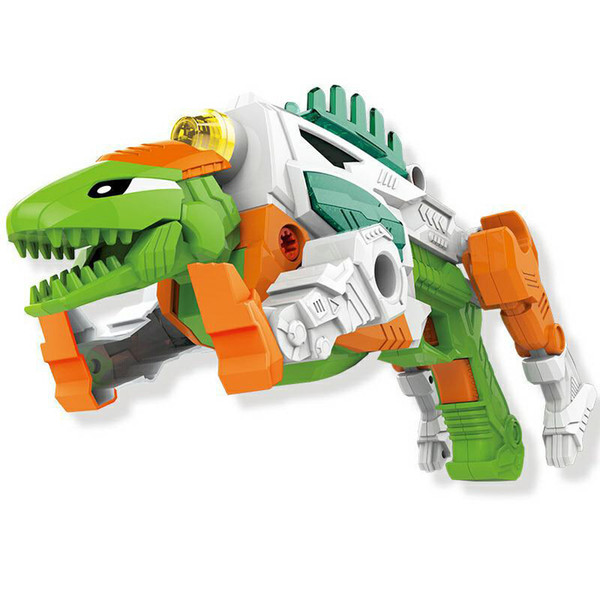 DIY Light Sound dinosaur toys kids gun wholesale block bricks toys gun roaring form Children block toys