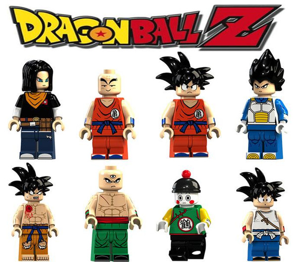 Dragon Ball Z Mini Figures Blocks Violett Krillin Tien Shinhan Goku Chiaotzu Vegeta Collection toys for children Christmas gift