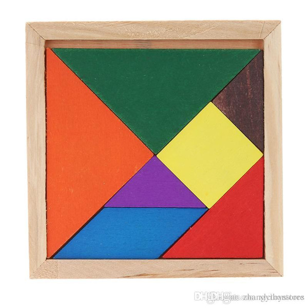 Wholesale- KIds Brain Teaser Jigsaw Puzzle Wooden Tangram Educational Developmental Toy Brand Candy Cute toy