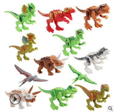 Building Blocks dinosaur toys Jurassic dinosaur animal building blocks Bricks Christmas gifts for kids 12 pieces/bag 201