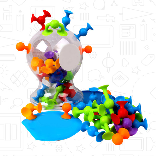 DIY educational toys suction cup squigz benders toy creative assembly nut toys silicon sucker building blocks