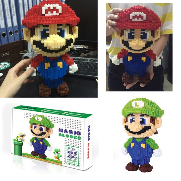 Classical cartoon Mario DIY Magic Blocks Building Block Toys Intelligence toys puzzle children gifts