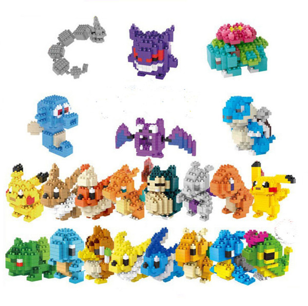 Diamond Block Pikachu Squirtle Bulbasaur Eevee Charmander Charizard Gengar Mewtwo Series Parent-child Games Building Blocks Children's Educ