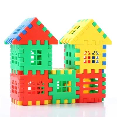 Plastic house spell insert building block toy Child boy girl baby creative assembling cabin