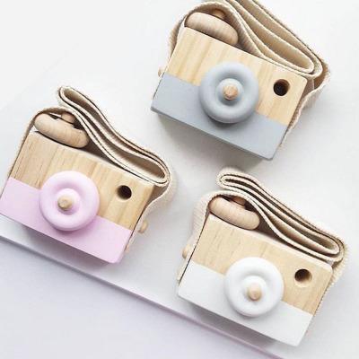 Ins cute original wooden camera toy creative decorative neck hanging children's toys photo props decorative ornaments