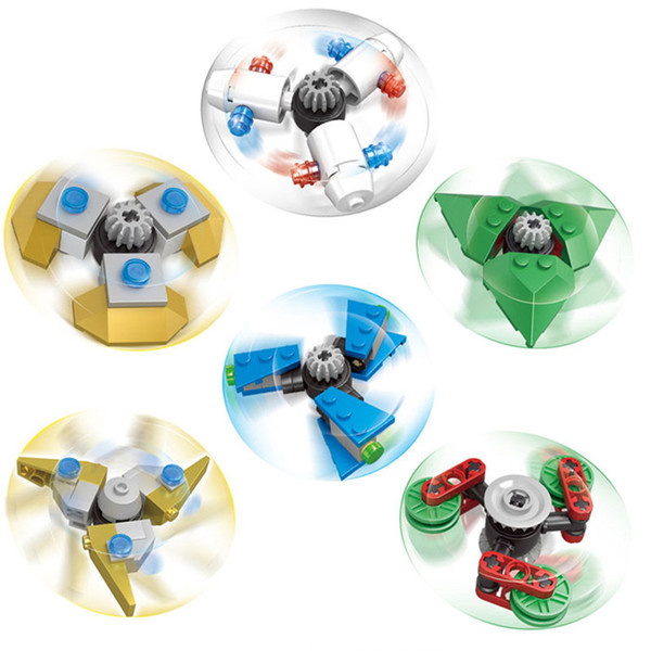 6PCS/Set Fingertips Building Blocks Educational Decompression Toys Spinner Fidget Anti-stress Stress Reliver Toys For Children Adult